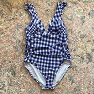 Gingham One Piece Swim Suit